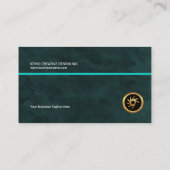 絶妙で明白でシンプルな青緑色のグランジな創設者CEO 名刺 (裏面)