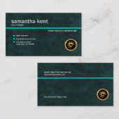 絶妙で明白でシンプルな青緑色のグランジな創設者CEO 名刺 (正面/裏面)