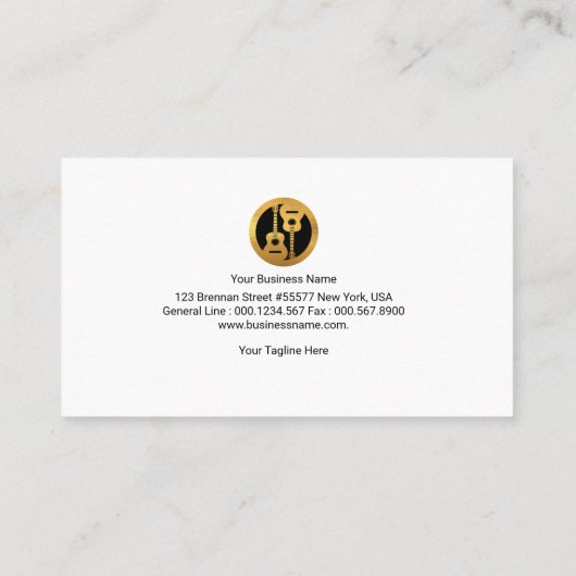 絶妙で芸術的なギターのロゼットの音楽の先生 名刺 (裏面)