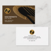 絶妙で芸術的なギターのロゼットの音楽の先生 名刺 (正面/裏面)