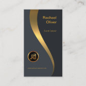 絶妙で贅沢な金ゴールドの波の素晴らしい食事のサービス係 名刺 (正面)