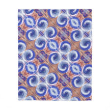 絶妙で青い圧延波のデザインのフリースブランケット