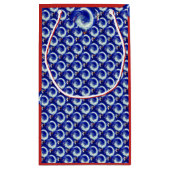 絶妙で青い渦巻パターンギフトバッグ スモールペーパーバッグ (裏面)