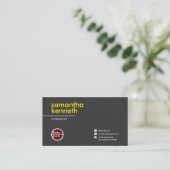 絶妙で黄色い特大名前CEO 名刺 (スタンド正面)