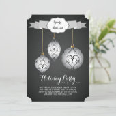 絶妙で黒いクリスマスの球の休日のパーティ 招待状 (スタンド正面)