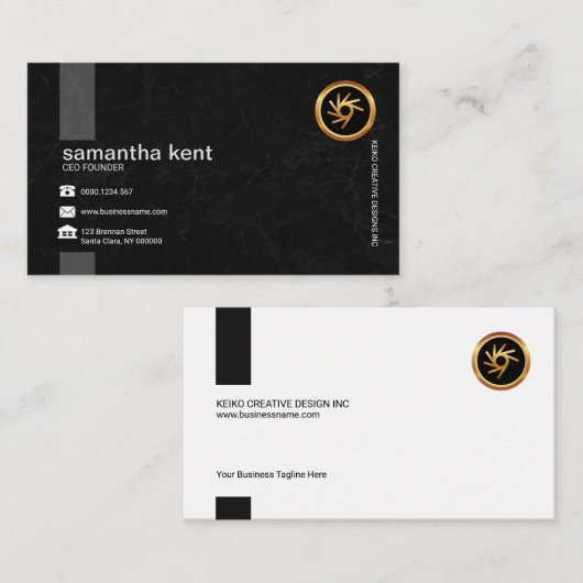 絶妙で黒くグランジで創造的な創設者CEO 名刺 (正面/裏面)