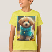 絶妙なかわいい子犬イラストレーション Tシャツ (正面)