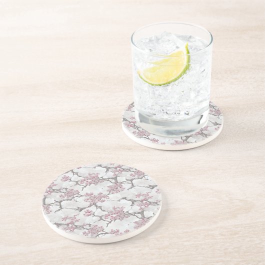 絶妙なさくらんぼの花の花模様 コースター (側面)