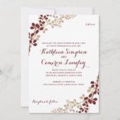 絶妙なつる植物招待状 – ブルゴーニュ&タン 招待状 (正面)