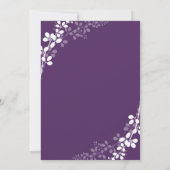 絶妙なつる植物招待状 – プラム&金ゴールド 招待状 (裏面)