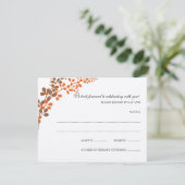 絶妙なつる植物(青銅及びオレンジ) RSVPの郵便はがき 出欠カード (スタンド正面)