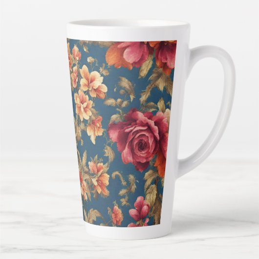 絶妙なイタリアンヴィンテージグランデの花 カフェラテマグ (右)