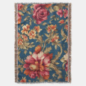 絶妙なイタリアンヴィンテージグランデの花 スローブランケット (正面縦)