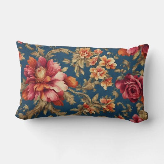 絶妙なイタリアンヴィンテージグランデの花 ランバークッション (裏面)