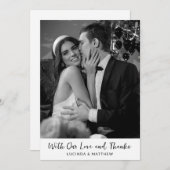 絶妙なエレガンス結婚の写真ありがとう サンキューカード (正面/裏面)