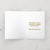 絶妙なエレガント金ゴールド中国の年賀状 箔シーズンカード (内側レイダウン)