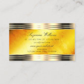 絶妙なオレンジ大理石と飾金ゴールド縁ど 名刺 (裏面)