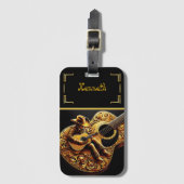 絶妙なカウボーイアコースティックギターテーマ ラゲッジタグ (正面縦)