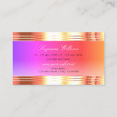 絶妙なカラフルバラ金ゴールド縁どとモノグラム 名刺 (裏面)