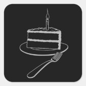 絶妙なケーキのデザイン、誕生日またはイベント スクエアシール (正面)