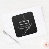 絶妙なケーキのデザイン、誕生日またはイベント スクエアシール (封筒)