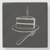 絶妙なケーキのデザイン、誕生日またはイベント ストーンコースター (正面)