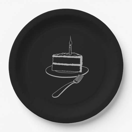 絶妙なケーキのデザイン、誕生日またはイベント ペーパープレート (正面)