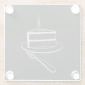 絶妙なケーキデザイン　誕生日やイベントに最適 ガラスコースター (裏面)