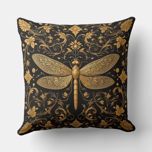 絶妙なゴールデントンボとフローラアート クッション (裏面)