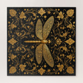 絶妙なゴールデントンボとフローラアート ジグソーパズル (横)