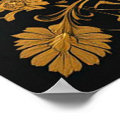 絶妙なゴールデントンボとフローラアート ポスター (角)