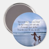 絶妙なシルエットマザー&ドーターアットビーチ マグネット (正面/裏面)