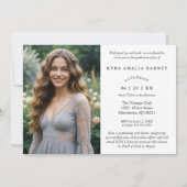 絶妙なスクリプトコラージュ4写真タイムライングラード 招待状 (裏面)