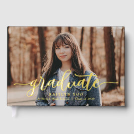 絶妙なテイストフォイル写真卒業ゲストブック ゲストブック