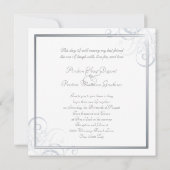 絶妙なバロック式の銀製スクロール白の招待状 招待状 (裏面)