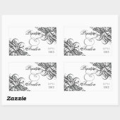 絶妙なバロック黒日付ステッカーを保存 長方形シール (シート)