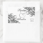 絶妙なバロック黒日付ステッカーを保存 長方形シール (バッグ)