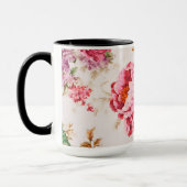 絶妙なピンクとオレンジの花。みすぼらしいシック マグカップ (左)