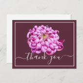 絶妙なピンクの装飾菊ありがとう ポストカード (正面/裏面)