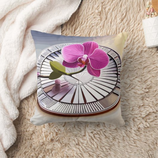 絶妙なピンクオーキッドレストオンシルバープレート クッション (ブランケット)