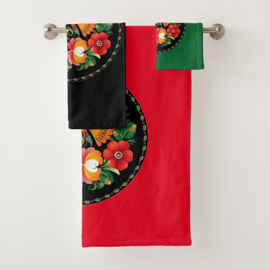 絶妙なフォーク芸術鳥花美しい装飾 バスタオルセット (インサイチュ)