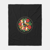 絶妙なフォーク芸術鳥花美しい装飾 フリースブランケット (正面)