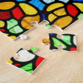 絶妙なフローラステンドグラス優雅さ ジグソーパズル (側面)