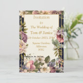 絶妙なフローラ縁ど結婚式招待状 招待状 (スタンド正面)