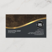 絶妙なブラウンのグランジな金ゴールドの波の建築家の建築者 名刺 (正面)