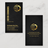絶妙なブラックグランジ金ゴールドグローブ創設者最高経営責任者 名刺 (正面/裏面)