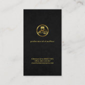 絶妙なブラックグランジ金ゴールド縁どショフール 名刺 (裏面)