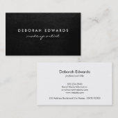 絶妙なブラックレザー 名刺 (正面/裏面)