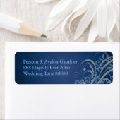 絶妙なブルースクロールブルー住所 シール (インサイチュ)