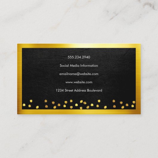 絶妙なレザーフェイクゴールデンスペックスビジネスカード 名刺 (裏面)